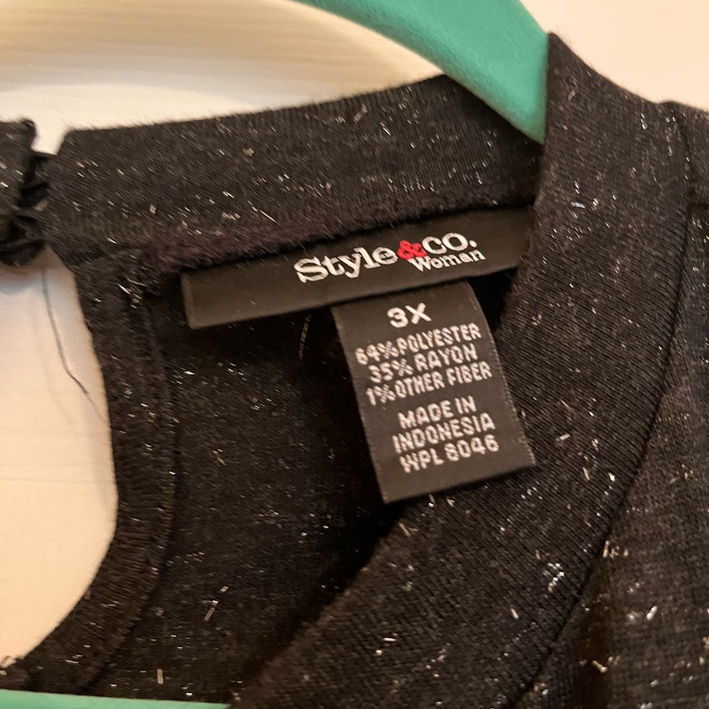 Style and Company cold shoulder top with sparkle!